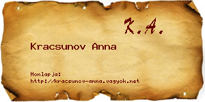 Kracsunov Anna névjegykártya